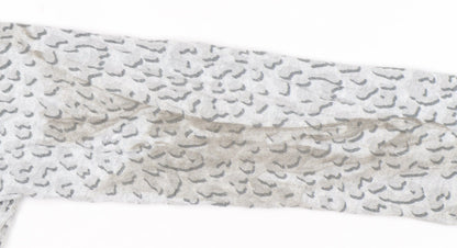 GAP Womens Grey Animal Print Cotton Cardigan Size L V-Neck Knit