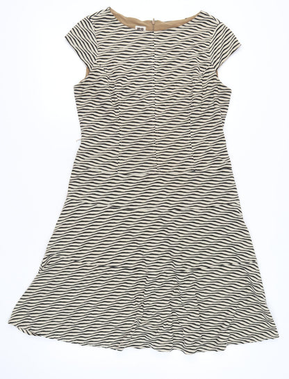 Anne Klein Women’s Beige Black Fit & Flare Dress Size 14