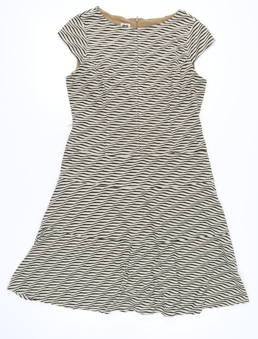 Anne Klein Women’s Beige Black Fit & Flare Dress Size 14