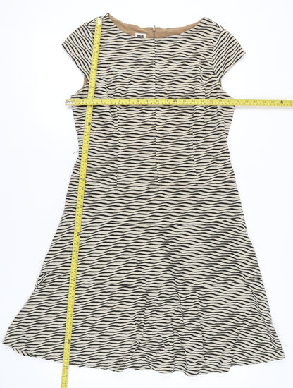 Anne Klein Women’s Beige Black Fit & Flare Dress Size 14