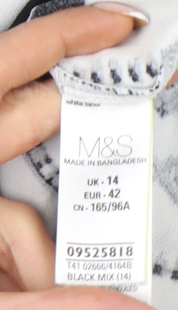 Womens UK Size 14 Marks and Spencer Multicoloured Wrap Blouse