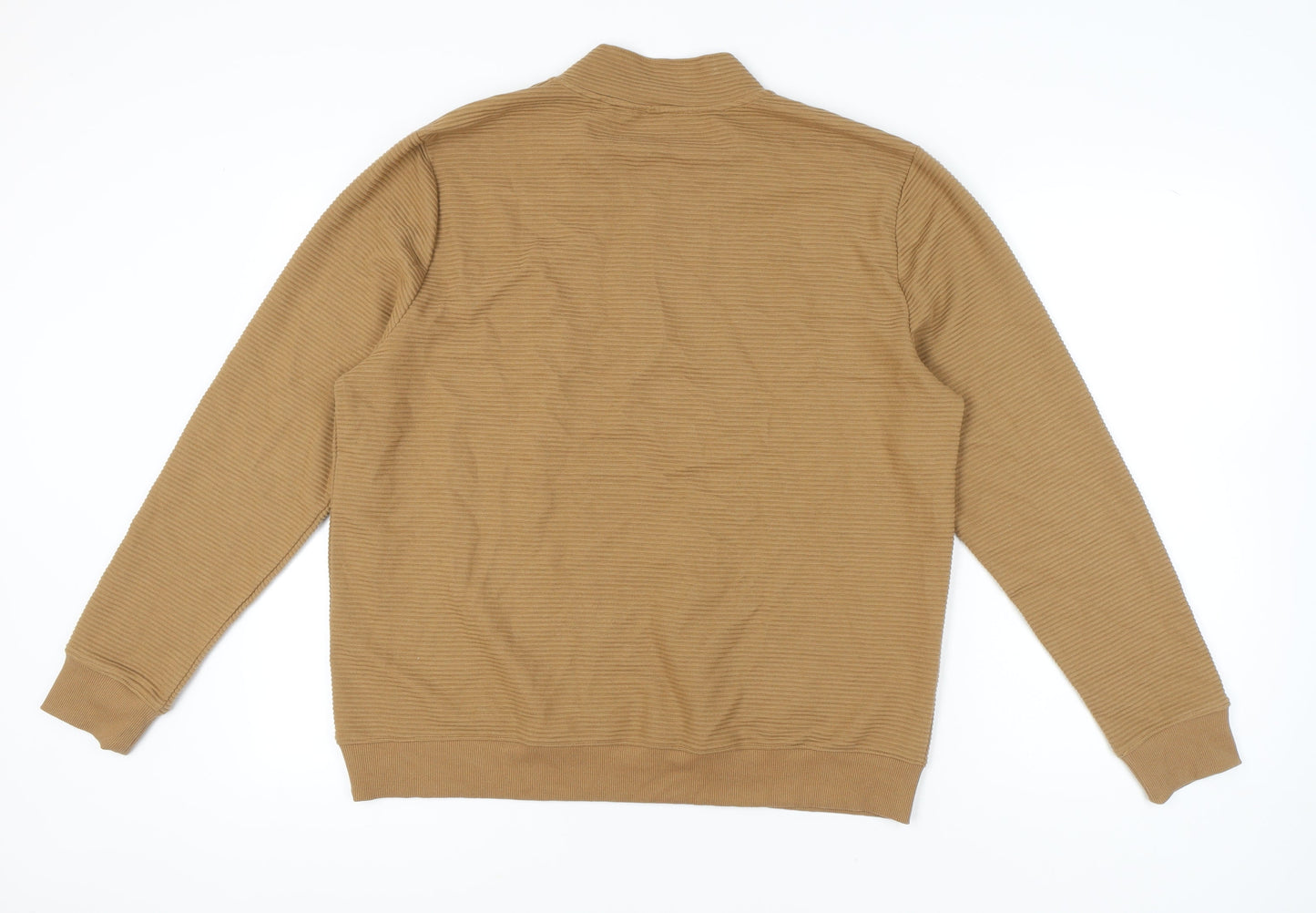 Avenue Men's Brown XL 1/4 Zip Mock Neck Sweatshirt Long Sleeve