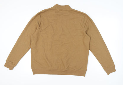 Avenue Men's Brown XL 1/4 Zip Mock Neck Sweatshirt Long Sleeve