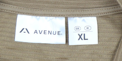 Avenue Men's Brown XL 1/4 Zip Mock Neck Sweatshirt Long Sleeve