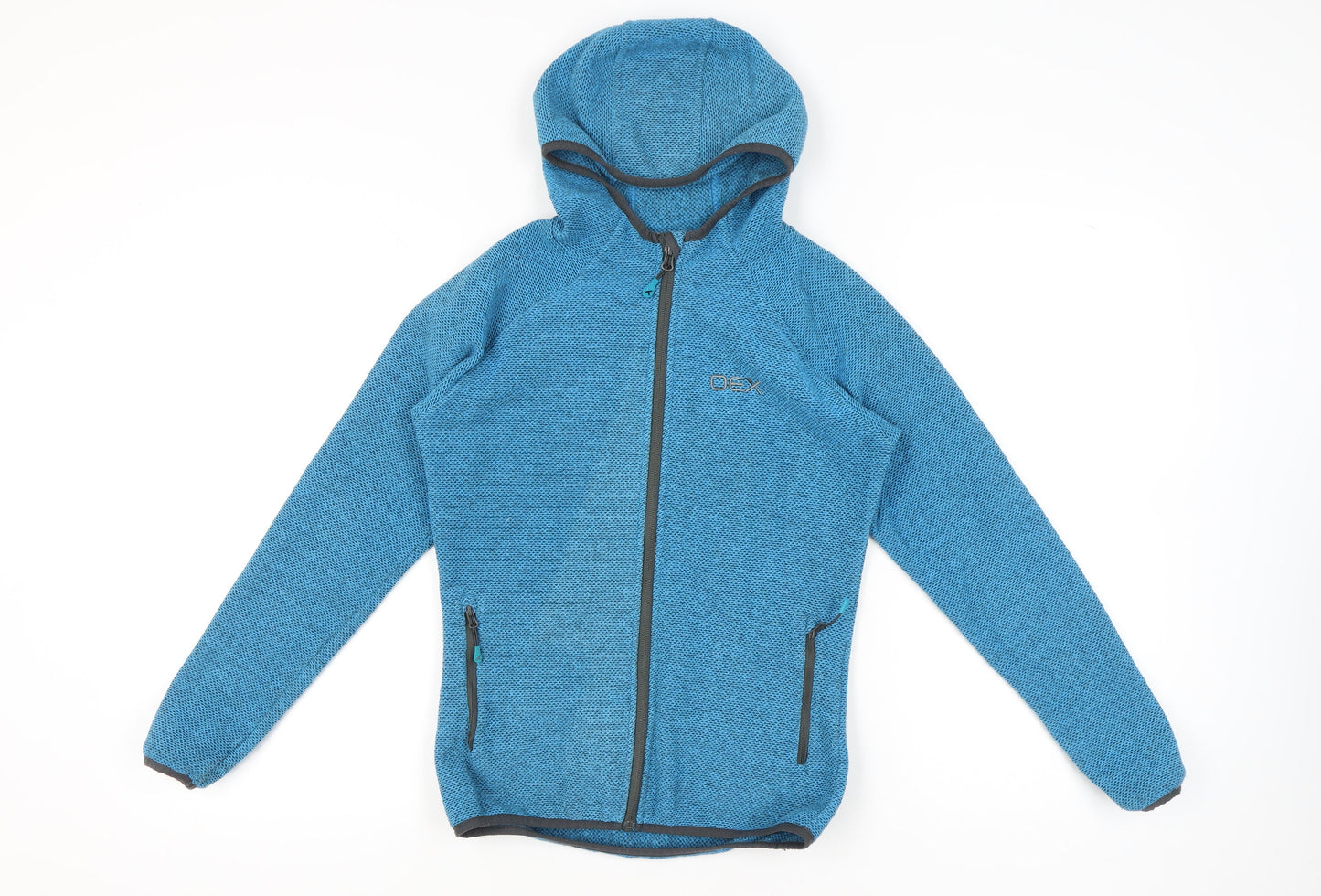 OEX Womens Blue Full Zip Hoodie UK 8 Polyester Spandex Outdoor