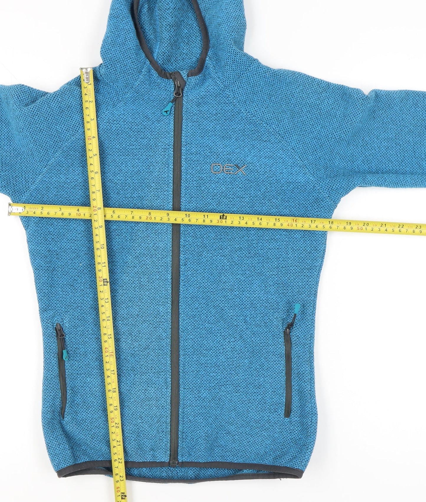 OEX Womens Blue Full Zip Hoodie UK 8 Polyester Spandex Outdoor