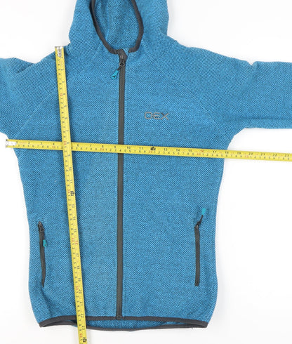 OEX Womens Blue Full Zip Hoodie UK 8 Polyester Spandex Outdoor
