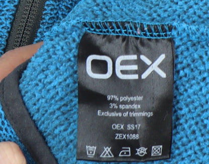 OEX Womens Blue Full Zip Hoodie UK 8 Polyester Spandex Outdoor