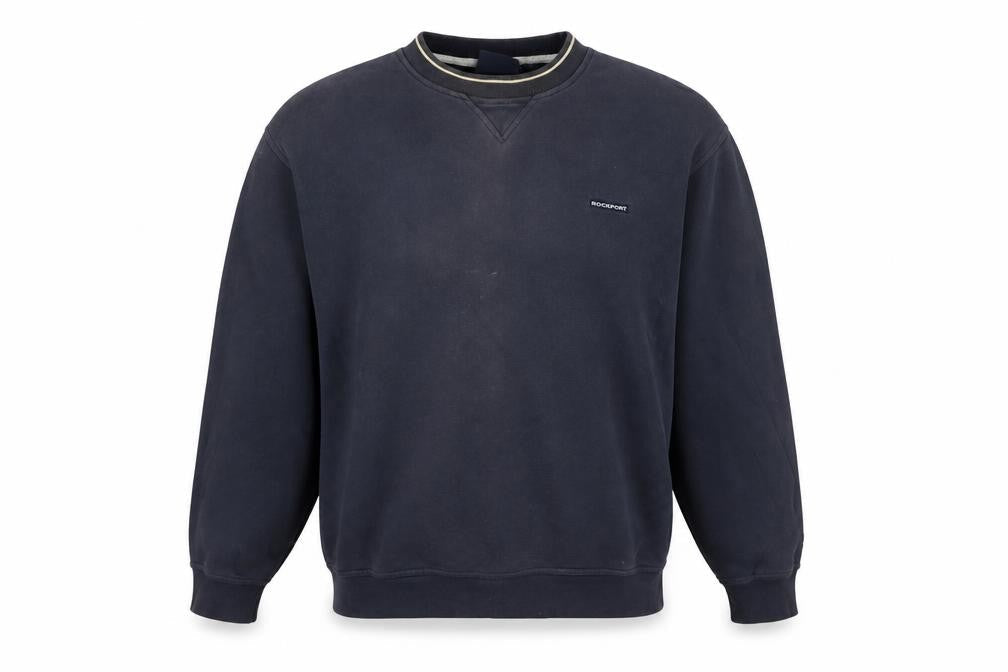 Rockport Men's Blue Pullover Sweatshirt L Crew Neck Logo