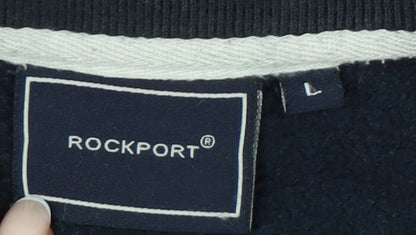Rockport Men's Blue Pullover Sweatshirt L Crew Neck Logo