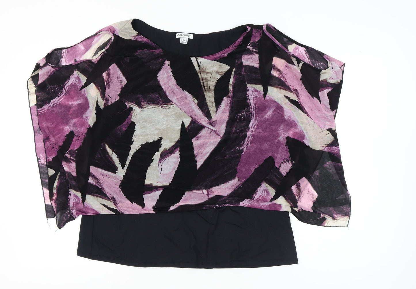 Boyet Fajardo Womens 3XL Multicoloured Tunic Blouse Scoop Neck