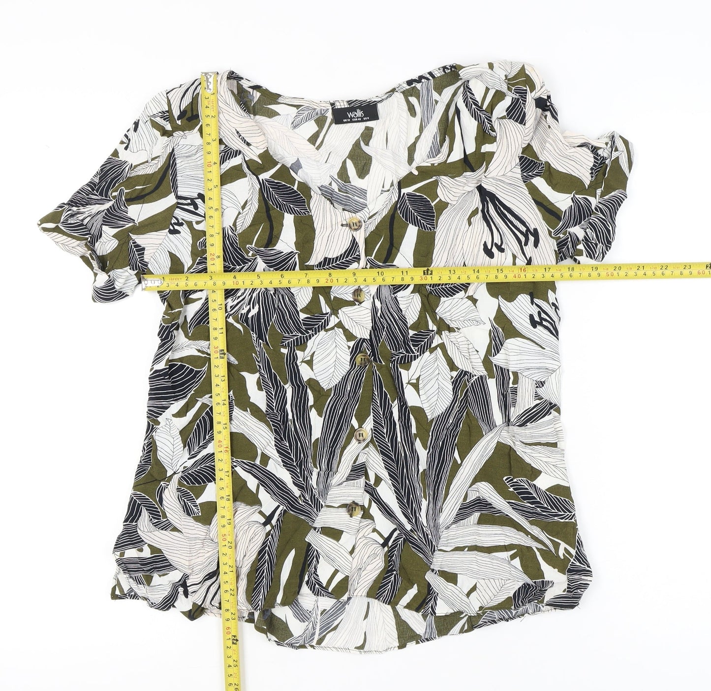 Womens UK Size 12 Wallis Multicoloured Tunic Blouse