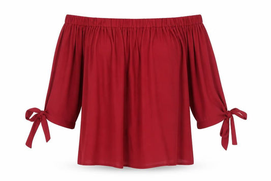 Womens UK Size 10 Cameo Rose Red Tunic Blouse