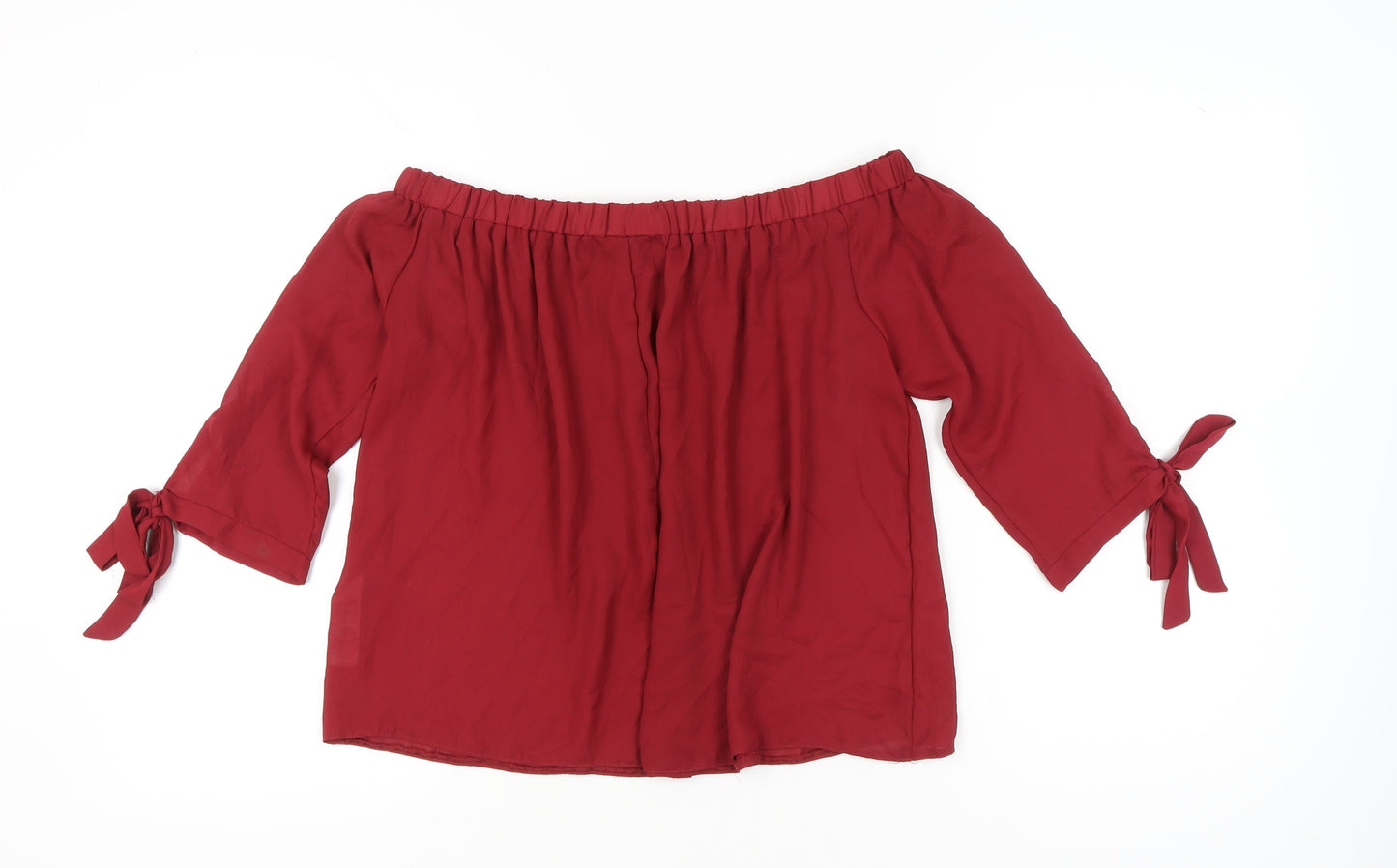 Womens UK Size 10 Cameo Rose Red Tunic Blouse