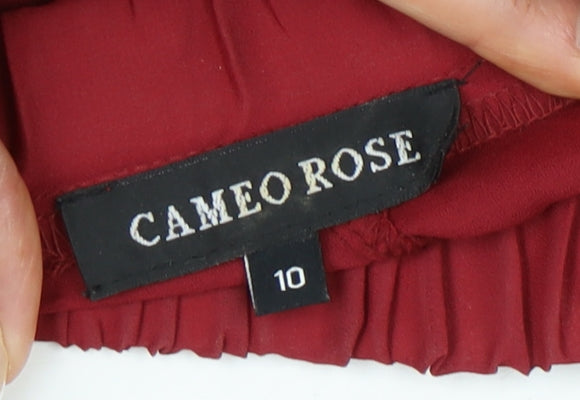 Womens UK Size 10 Cameo Rose Red Tunic Blouse
