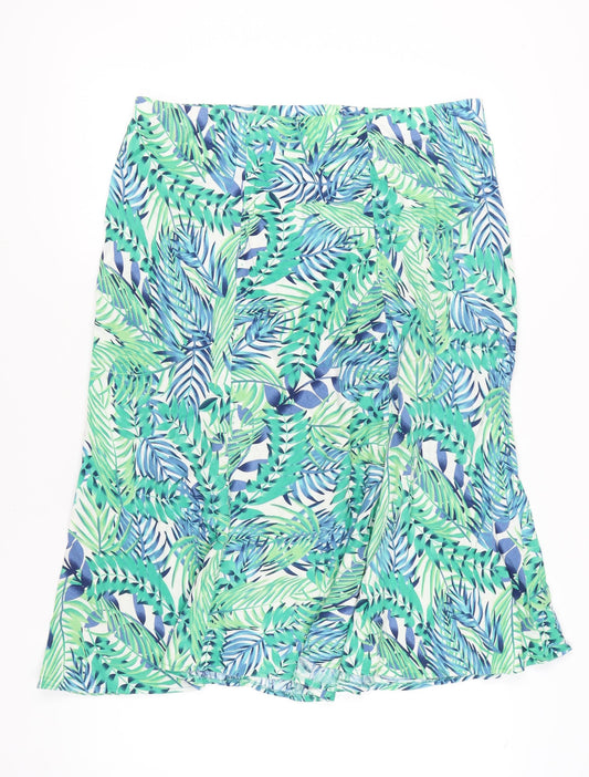 Isle Collection Womens Multicoloured A-Line Midi Skirt Size 18 Linen Blend