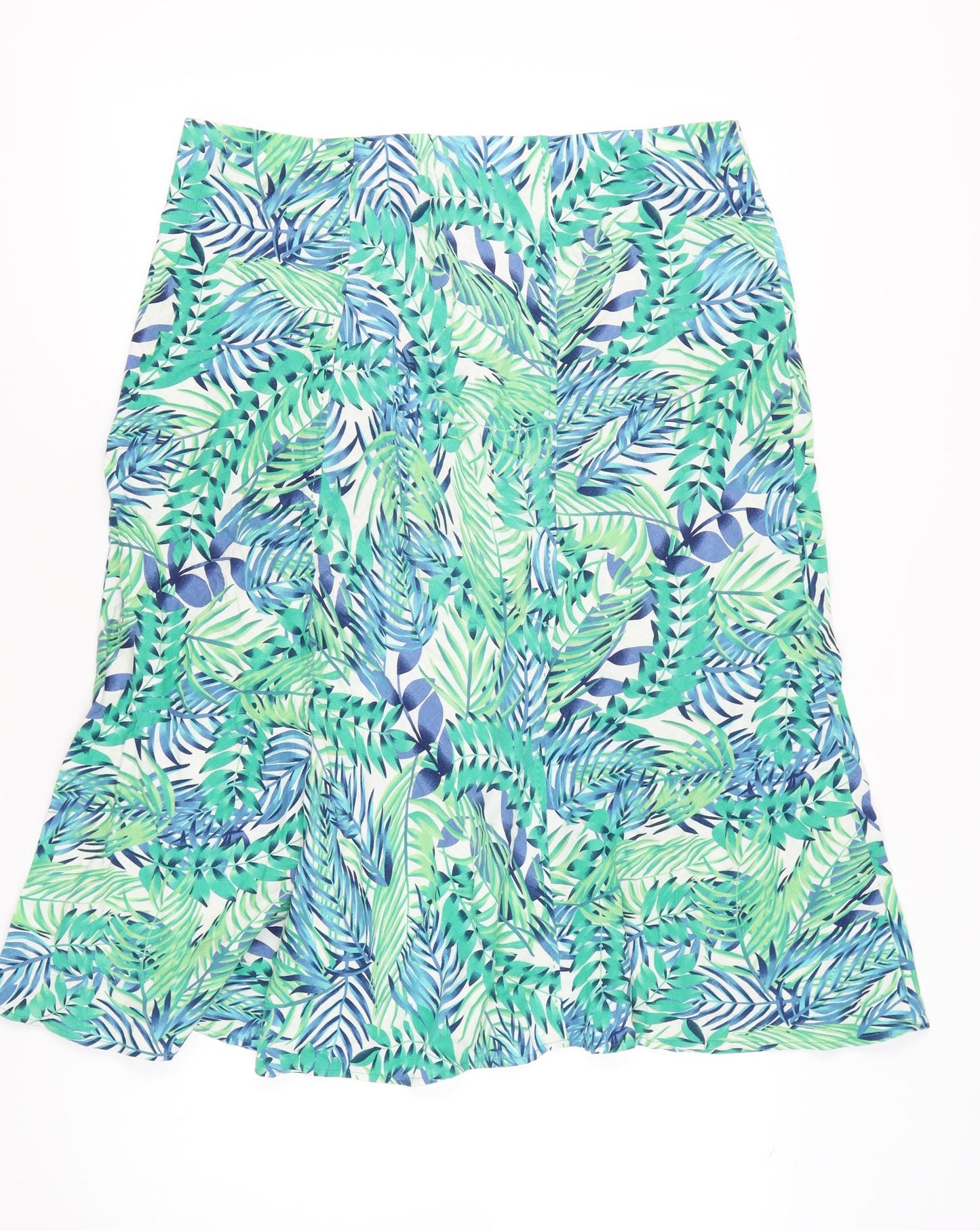 Isle Collection Womens Multicoloured A-Line Midi Skirt Size 18 Linen Blend