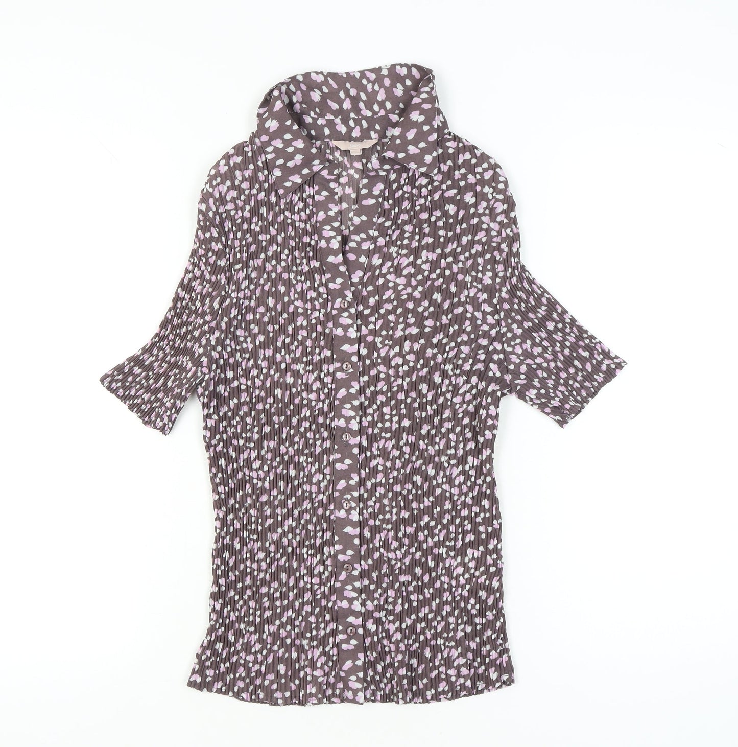 Womens UK Size 14 Soon Brown Tunic Button-Up