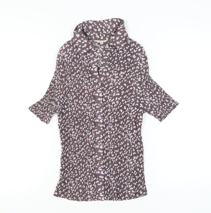 Womens UK Size 14 Soon Brown Tunic Button-Up