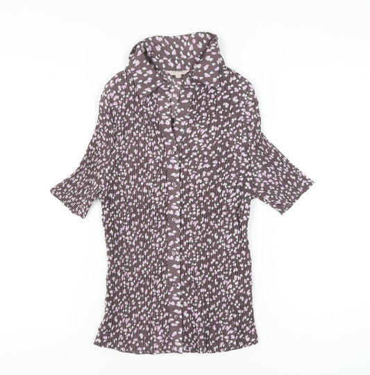 Womens UK Size 14 Soon Brown Tunic Button-Up