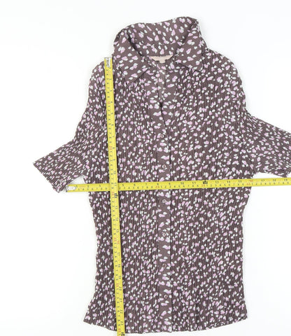 Womens UK Size 14 Soon Brown Tunic Button-Up