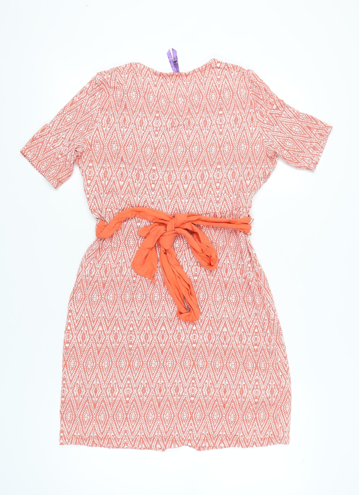Séraphine Women’s Orange Geometric Wrap Maternity Dress Size 14