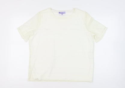 Womens UK Size 20 Honor Millburn Ivory Basic T-Shirt