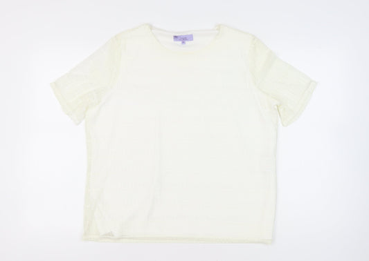Womens UK Size 20 Honor Millburn Ivory Basic T-Shirt