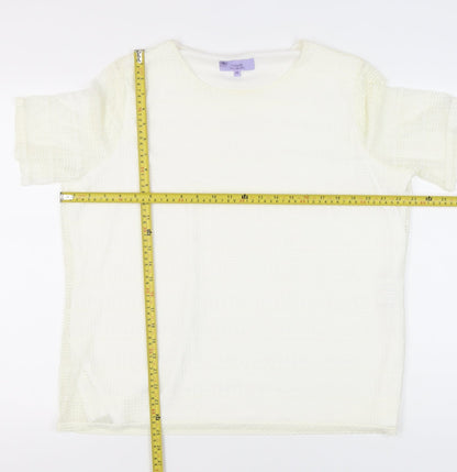 Womens UK Size 20 Honor Millburn Ivory Basic T-Shirt