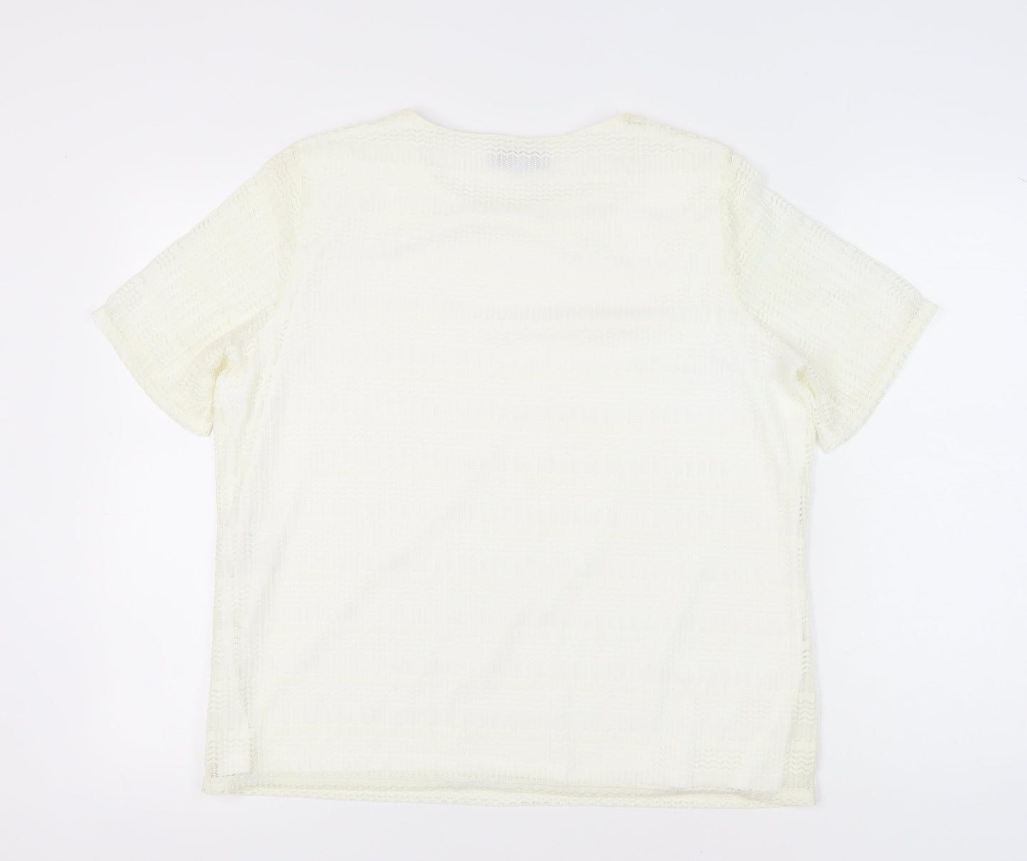 Womens UK Size 20 Honor Millburn Ivory Basic T-Shirt