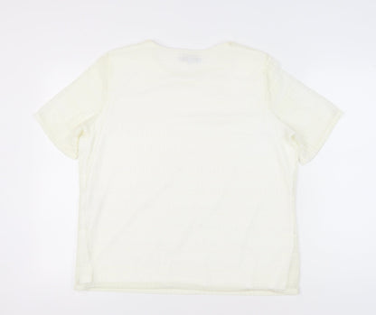 Womens UK Size 20 Honor Millburn Ivory Basic T-Shirt