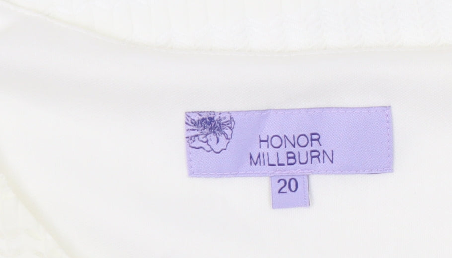 Womens UK Size 20 Honor Millburn Ivory Basic T-Shirt