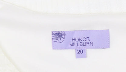 Womens UK Size 20 Honor Millburn Ivory Basic T-Shirt