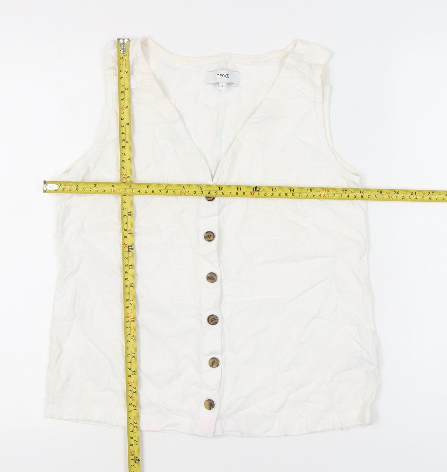 Womens UK Size 6 NEXT White Basic Blouse