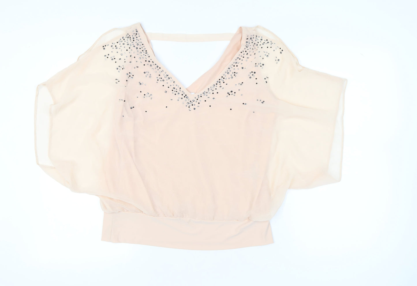 Womens UK Size 16 Wallis Beige Tunic Blouse