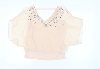 Womens UK Size 16 Wallis Beige Tunic Blouse