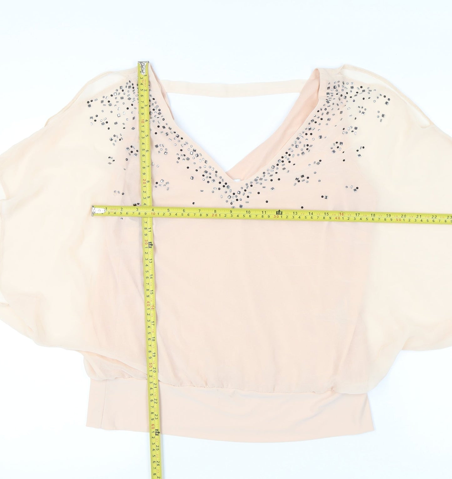 Womens UK Size 16 Wallis Beige Tunic Blouse