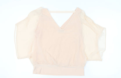 Womens UK Size 16 Wallis Beige Tunic Blouse