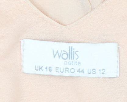 Womens UK Size 16 Wallis Beige Tunic Blouse