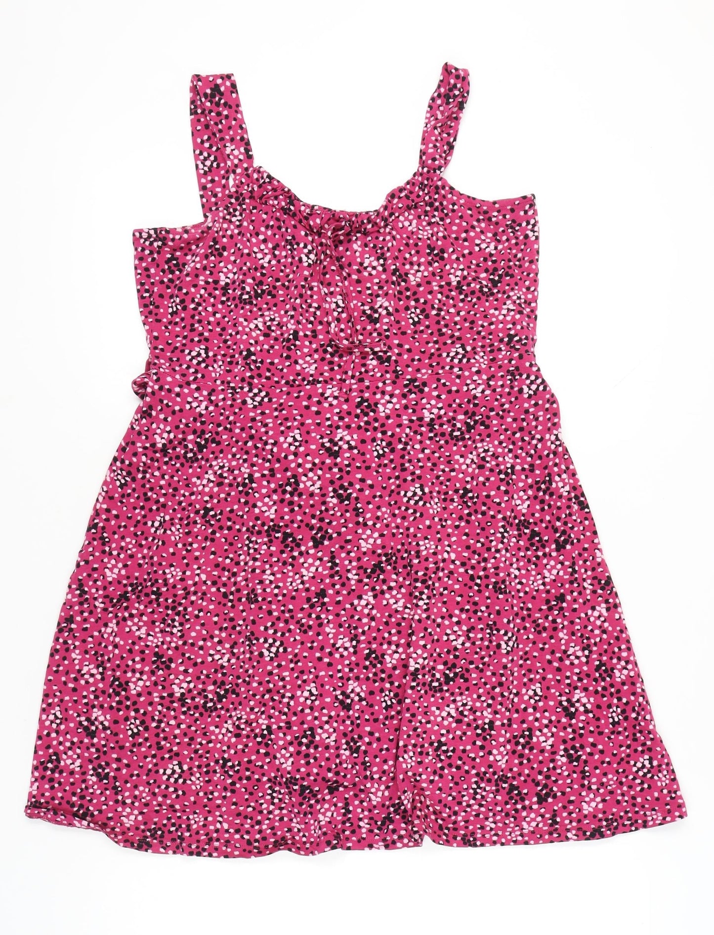 Dorothy Perkins Women Pink Polka Dot A-Line Dress UK 16