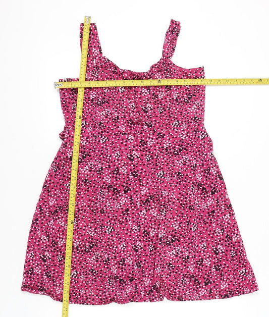 Dorothy Perkins Women Pink Polka Dot A-Line Dress UK 16