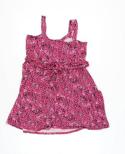 Dorothy Perkins Women Pink Polka Dot A-Line Dress UK 16