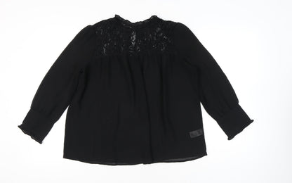Womens UK Size 12 NEXT Black Tunic Blouse