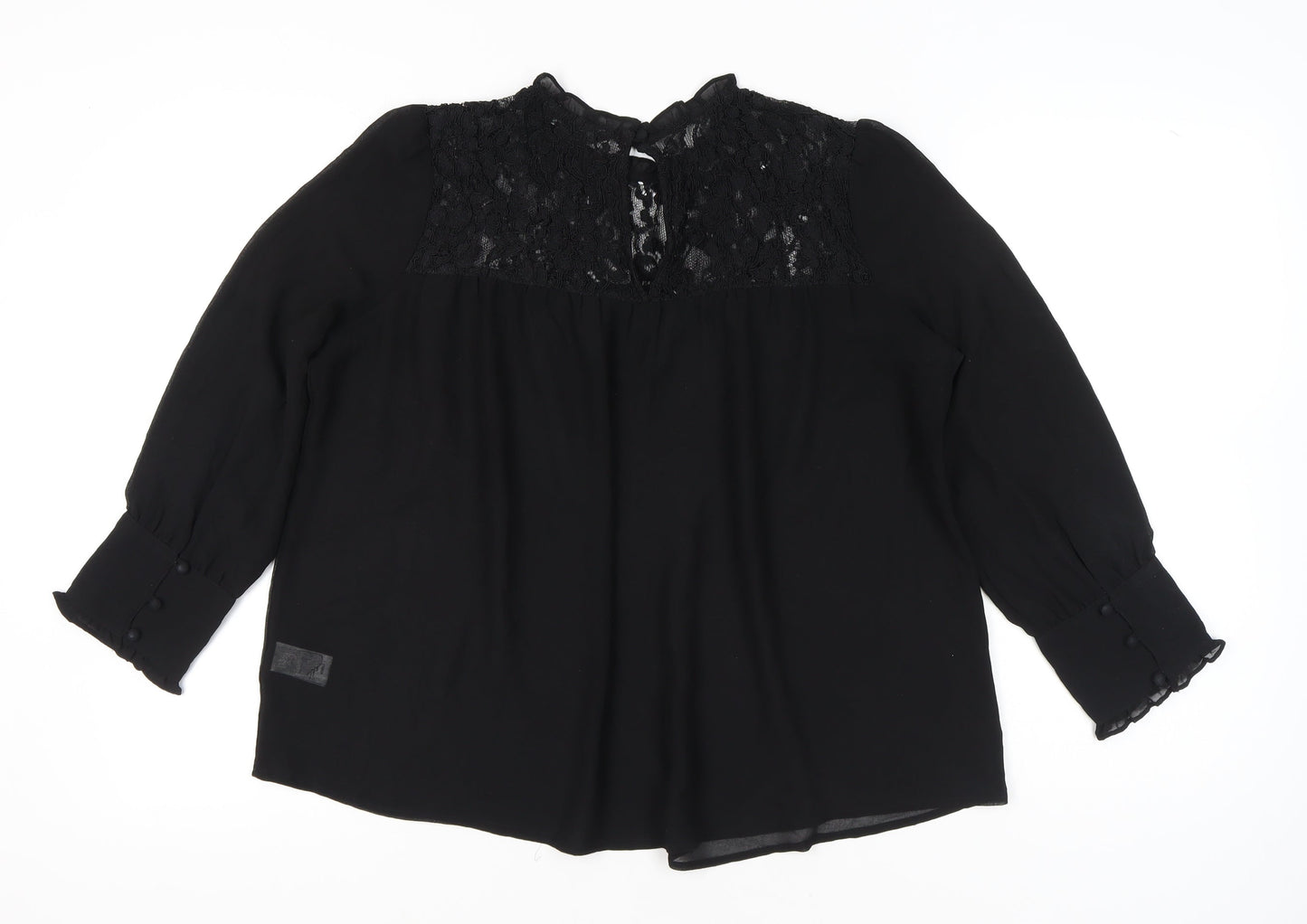 Womens UK Size 12 NEXT Black Tunic Blouse