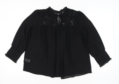 Womens UK Size 12 NEXT Black Tunic Blouse