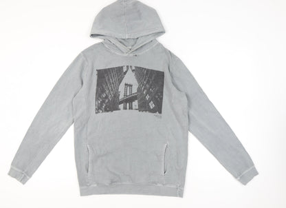 Mens UK Size S Cotton On Grey Pullover Hoodie