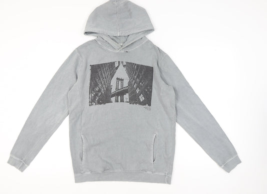 Mens UK Size S Cotton On Grey Pullover Hoodie