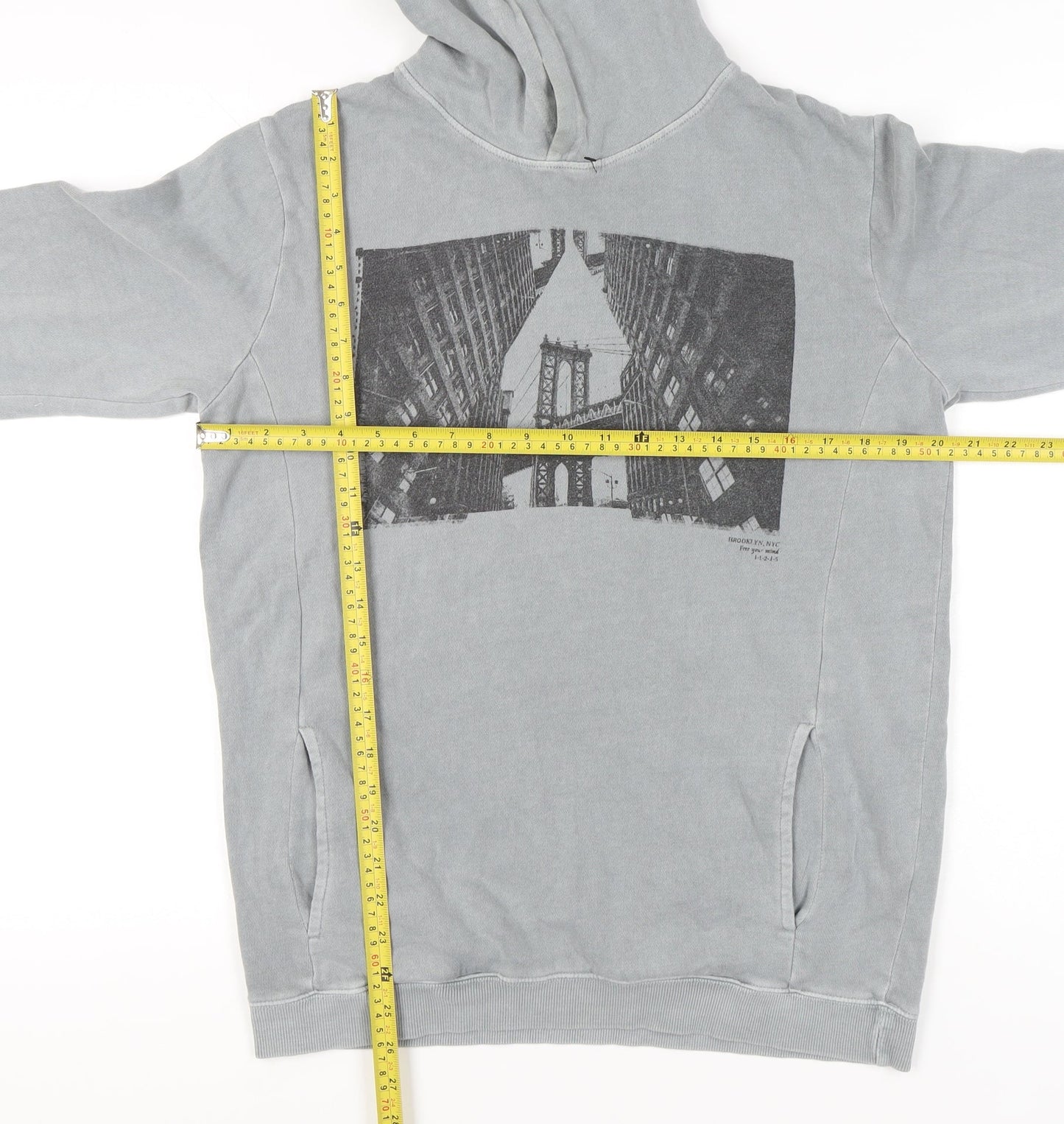 Mens UK Size S Cotton On Grey Pullover Hoodie
