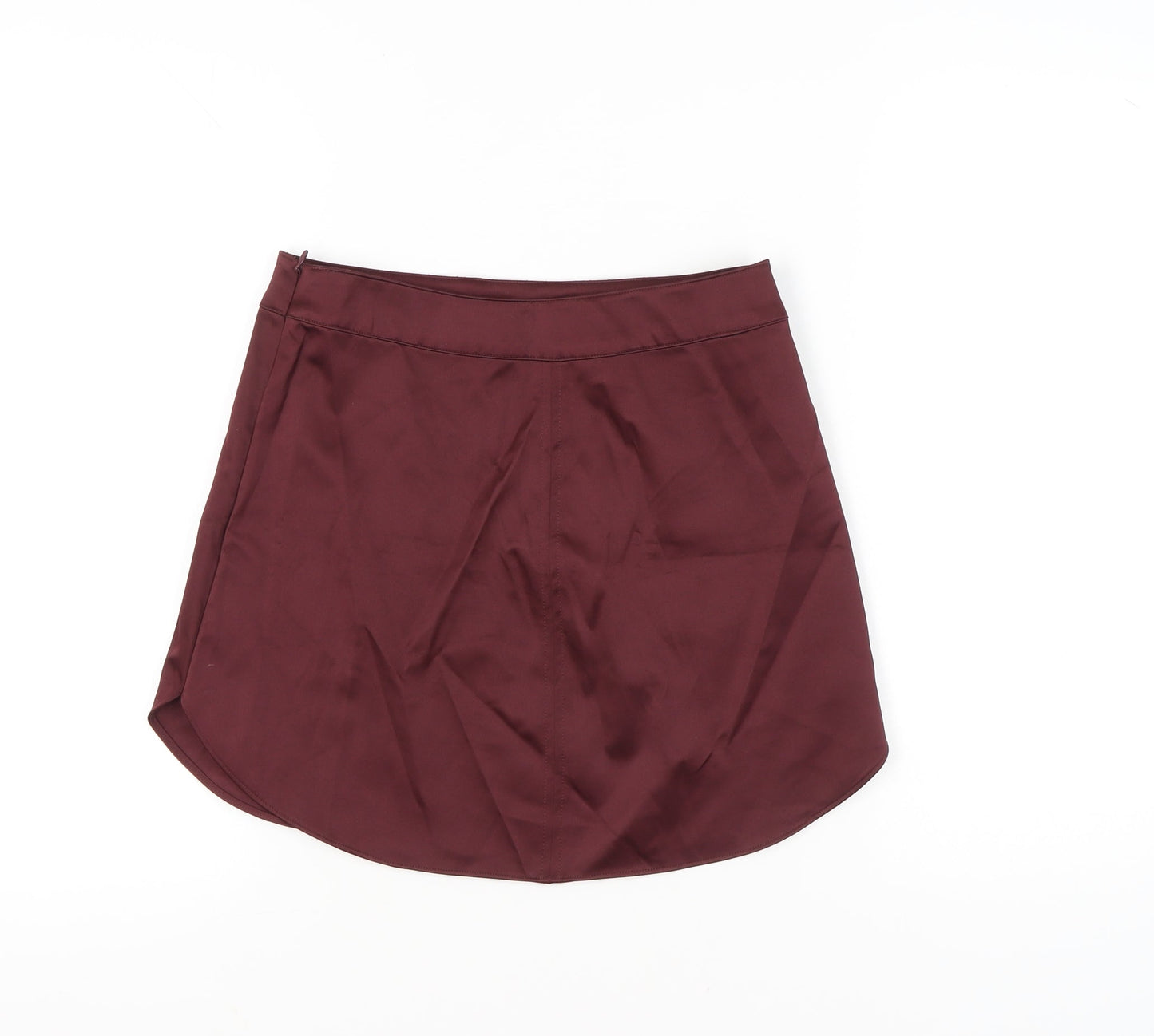 H&M Women Red Short Pencil Skirt Size 10 Polyester Stretch