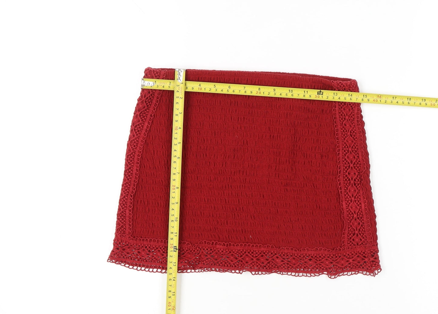 H&M Divided Women’s Red Lace Mini Skirt Size S Stretch